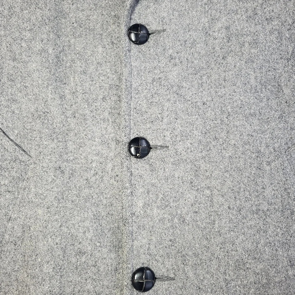 Vintage Botany 500 Gray Fleece Lined Wool Trench Coat Button Up Overcoat Pockets - Picture 3 of 16